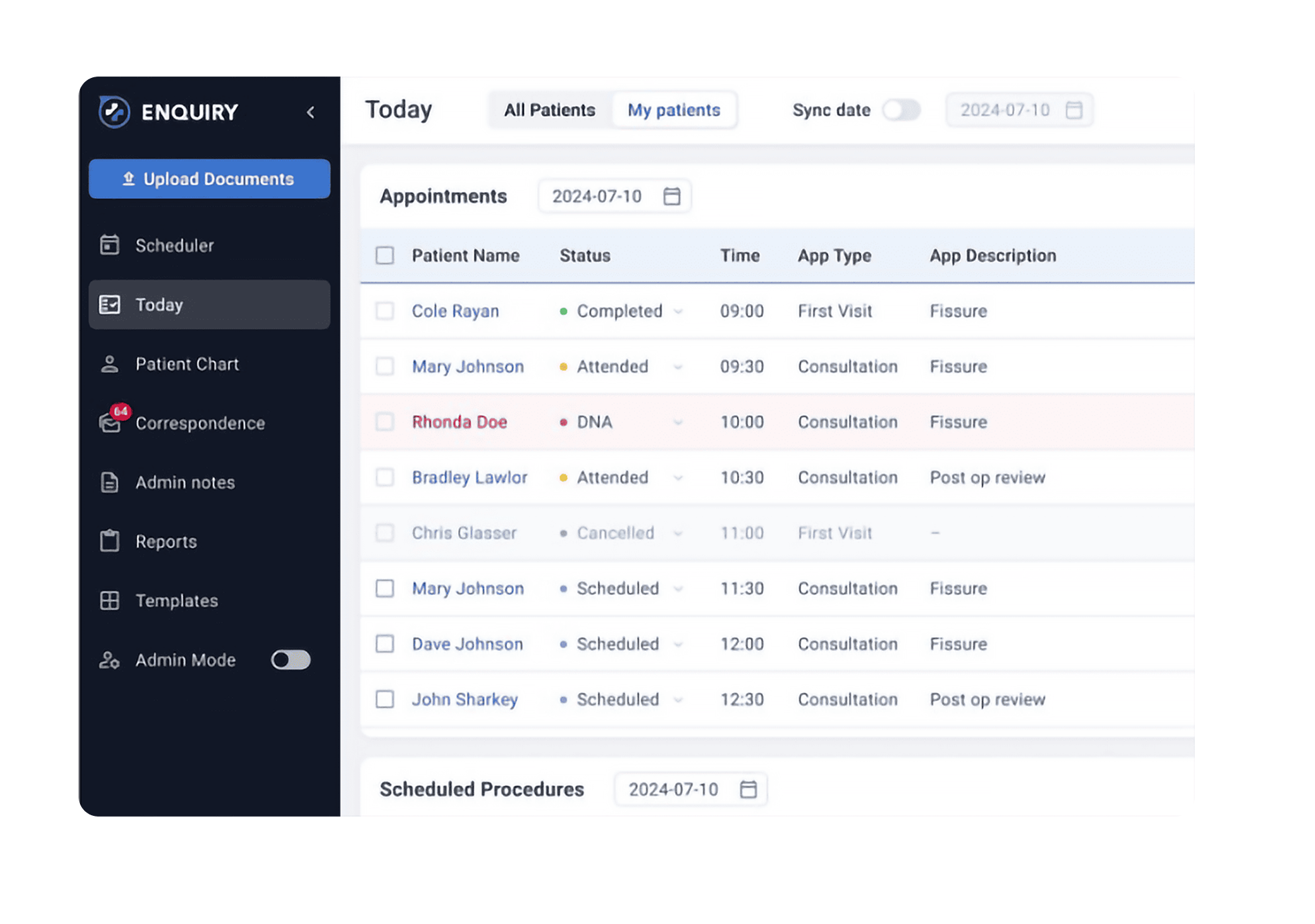 Easily manage and schedule patient appointments with clinic software dashboard